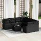 Preview: ARDEBO.de - Garten Sofa Set 9-teilig Schwarz Rattan 4-Sitzer Outdoor Sofa