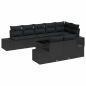 Preview: Garten Sofa Set Set aus 9 Schwarz Rattan mit Polyesterkissen