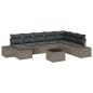 Preview: Garten Sofa Set Set aus 9 Grau Rattan Garten Ecksofa Rechteckig