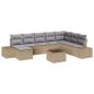 Preview: Garten Sofa Set Set aus 9 Beige und Grau Rattan und Stoff