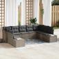 Preview: ARDEBO.de - Garten-Sofa Set 9 Teile Grau Rattan Garten-Sofa Rechteckig
