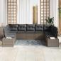 Preview: Garten-Sofa Set 9 Teile Grau Rattan Garten-Sofa Rechteckig