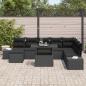 Preview: Garten Sofa Set Set aus 9 Schwarz Rattan, Polyesterkissen