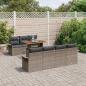 Preview: Garten Sofaset 8 Teile Grau Rattan Garten Sofaset Rechteckig