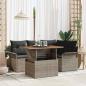 Preview: ARDEBO.de - Garten Sofa Set 5 Teile Grau, Braun, Schwarz Rattan, Stahl