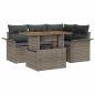 Preview: Garten Sofa Set 5 Teile Grau, Braun, Schwarz Rattan, Stahl