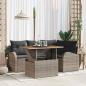 Preview: ARDEBO.de - Garten Sofa Set Set aus 5 Grau Polyrattan, Stahl, Stoff