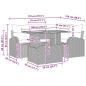 Preview: Garten Sofa Set Set aus 5 Grau Polyrattan, Stahl, Stoff