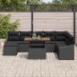 Preview: Garten Sofa Set 9-teilig Grau Rattan Garten Ecksofa Rechteckig