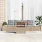 Preview: Garten Sofa Set 5 Teile Beige Rattan Garten Esstisch Set