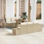 Preview: ARDEBO.de - Garten Sofa Set 7-teilig Beige, Creme Rattan, Stoff