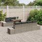 Preview: Garten-Sofa-Set Set aus 8 Teilen Grau Rattan, Glas, Holz, Metall