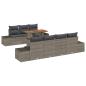 Preview: Garten-Sofa-Set Set aus 8 Teilen Grau Rattan, Glas, Holz, Metall