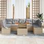 Preview: Garten Sofa Set Set aus 8 Natur Beige, Grau