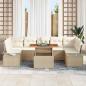 Preview: Garten Sofa Set 8-teilig Beige und Creme Rattan