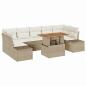 Preview: Garten Sofa Set 8-teilig Beige und Creme Rattan
