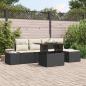 Preview: ARDEBO.de - Garten-Sofa-Set 6 Teile Schwarz Rattan Outdoor-Sofa Rechteckig