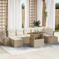 Preview: ARDEBO.de - Garten Sofa Set 8-teilig Beige Rattan, Metall, Stoff