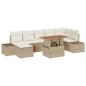Preview: Garten Sofa Set 8-teilig Beige Rattan, Metall, Stoff
