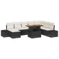 Preview: Garten Sofa Set 9-teilig Schwarz Rattan Garten Ecksofa