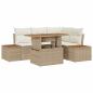 Preview: Garten Sofa Set 5-teilig Beige Rattan Garten Ecksofa Rechteckig