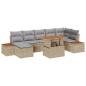 Preview: ARDEBO.de - Garten Sofa Set Set aus 8 Beige, Grau Rattan, Polyester