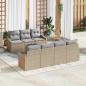 Preview: ARDEBO.de - Garten-Sofa-Set 8-teilig Beige Rattan Garten-Dinette Rechteckig