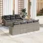 Preview: ARDEBO.de - Garten-Sofa-Set Set aus 8 Beige, Dunkelgrau Rattan, Polyester
