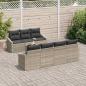 Preview: Garten-Sofa-Set Set aus 8 Beige, Dunkelgrau Rattan, Polyester