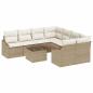 Preview: Garten Sofa Set 9-teilig Beige und Braun Rattan und Polyester