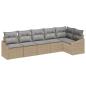 Preview: Garten Sofa Set Set aus 6 Beige Rattan, Polyester Outdoor Sofa