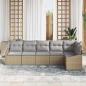 Preview: Garten Sofa Set Set aus 6 Beige Rattan, Polyester Outdoor Sofa