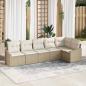 Preview: ARDEBO.de - Garten Sofa Set Set aus 6 Beige Rattan, Polyester Outdoor Sofa