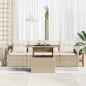 Preview: Garten-Sofa-Set 5-teilig Beige Rattan, Kissenstoff