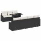 Preview: Garten-Sofa-Set Set aus 8 Beige, Schwarz Rattan, Polyester, Stahl