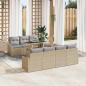 Preview: ARDEBO.de - Garten-Sofa-Set 8 stk. Beige Poly-Rattan
