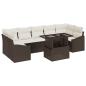 Preview: Garten-Sofa-Set 8-teilig Braun und Creme Rattan und Polyester