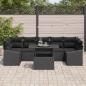 Preview: Garten-Sofa-Set Set aus 8 Schwarz Rattan und Polyester