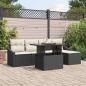 Preview: ARDEBO.de - Garten Sofa Set 6-teilig Schwarz Rattan Outdoor Sofa Set