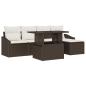Preview: Garten Sofaset 6-teilig Braun Poly-Rattan Garten Sofaset