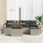 Preview: Garten Sofa Set 6 Teile Beige Poly Rattan Garten Sofa Set