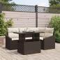 Preview: ARDEBO.de - Garten-Sofa-Set Set von 5 Braun Rattan Garten-Ecksofa