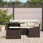 Preview: Garten-Sofa-Set Set von 5 Braun Rattan Garten-Ecksofa