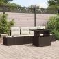 Preview: ARDEBO.de - Garten Sofa Set 5-teilig Braun Rattan GartenmöbelRechteckig