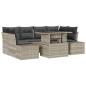 Preview: Garten-Sofa-Set 7-teilig Grau PE-Rattan Rechteckig Modern