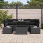 Preview: Garten-Sofa-Set 7-teilig Schwarz Poly-Rattan, Glas
