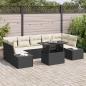 Preview: ARDEBO.de - Garten-Sofa-Set 8 Teile Schwarz Rattan Garten-Sofa-Set