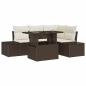 Preview: Gartensofa-set mit Kissen mit Speicher 5 pcs Braun Poly-Rattan