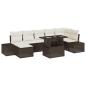 Preview: 8-teiliges Garten Sofa Set Braun Poly Rattan, Stoff, Stahl