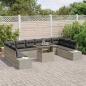 Preview: Gartensofa-Set 11-teilig (Beige und Grau) Rattan und Polyester